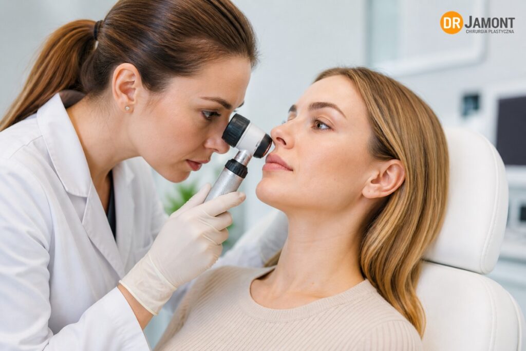 dermatoskopia skóry twarzy